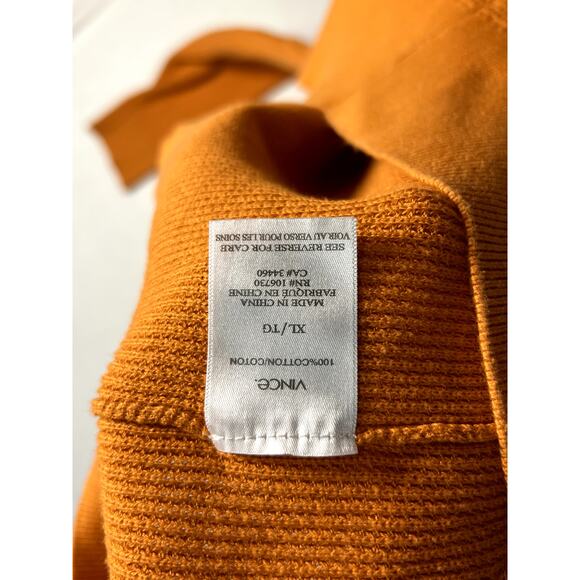 Vince Men's Orange Waffle Knit Thermal Pullover Size XL - Picture 7 of 8